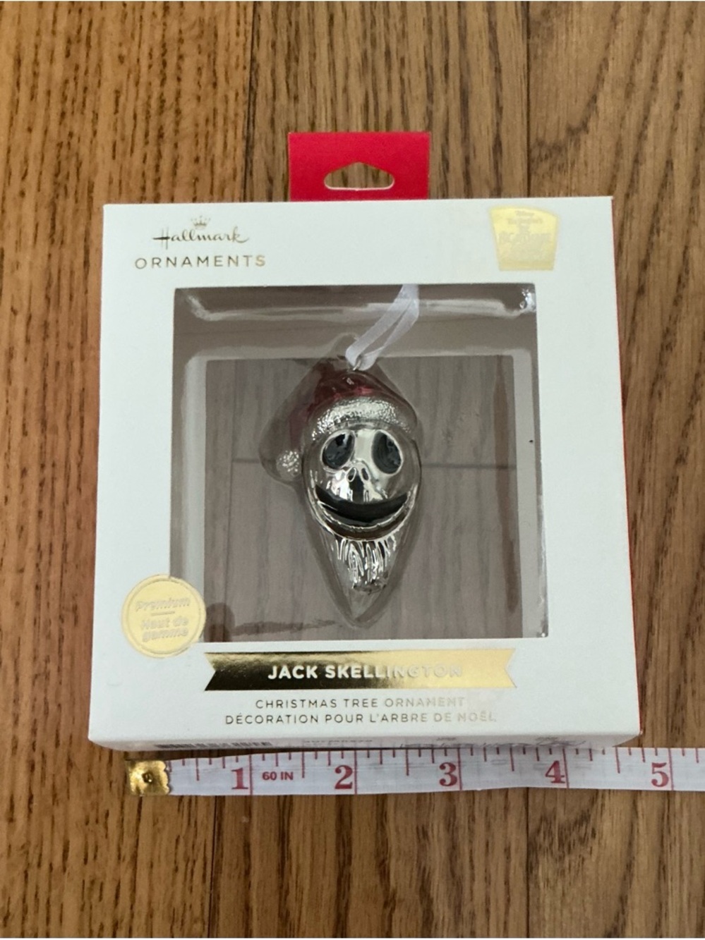 Hallmark Jack Skellington Silver and Red Holiday Ornament